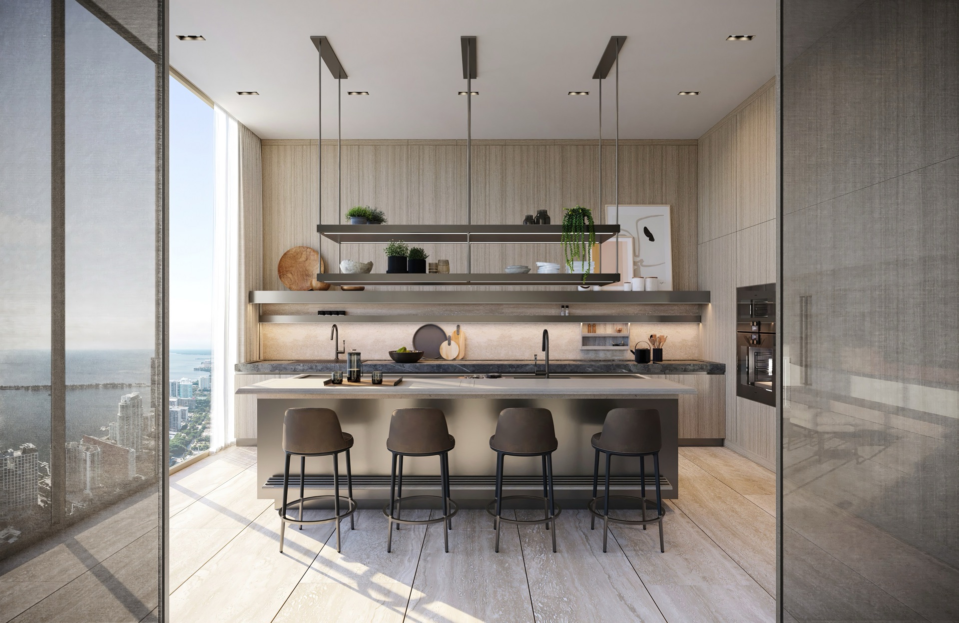 Italian kitchen by Antonio Citterio — artisanally crafted by Arclinea, with Gaggenau appliances and Italian marble.